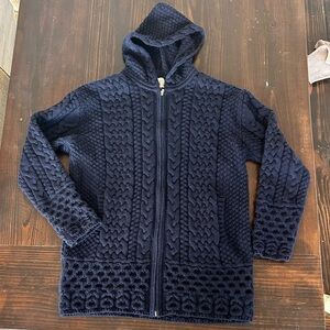 Blarney Aran Originals Irish Merino Wool Womens  Cardigan Sweater XL